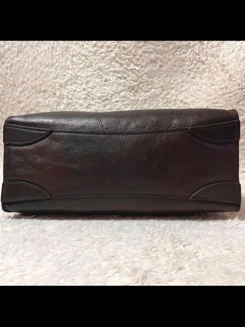 Mulberry Dark Brown Leather Shoulder Tote with Buckle Strap